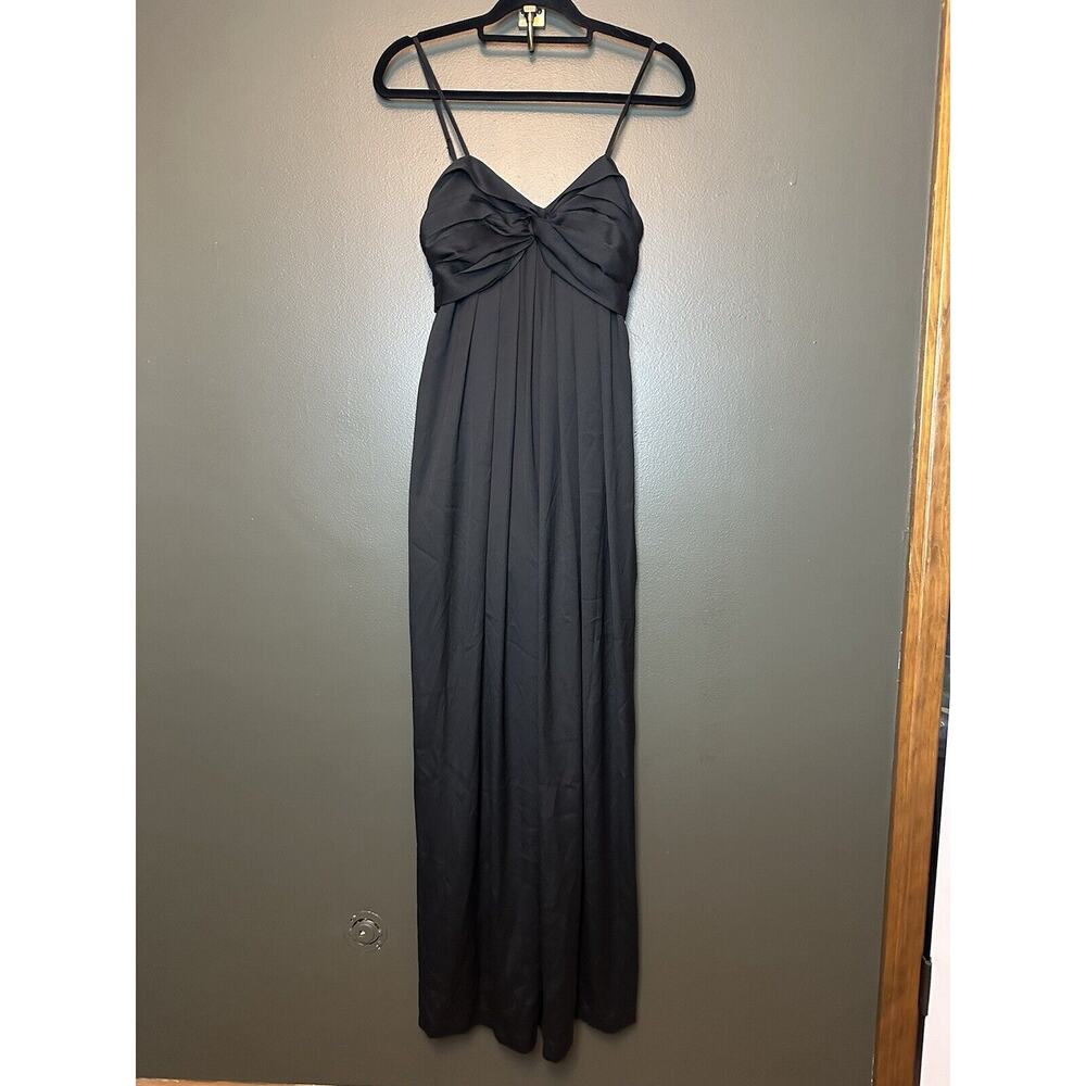 NWT Black Express Satin‎ Wide Leg Ruched Top Detailing Jumpsuit XS Extra Small